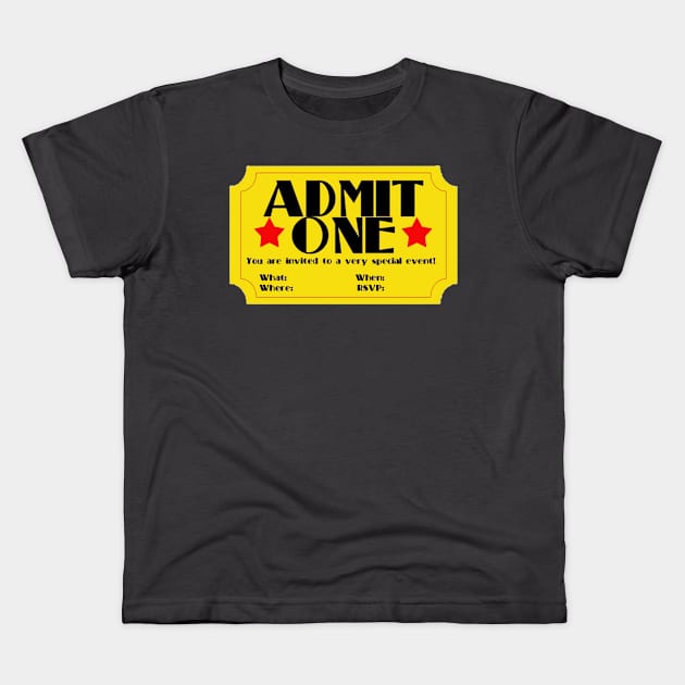 Admit One Movie pass Kids T-Shirt by APOCALYPTIK